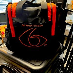 6 Pack Fitness Innovator Mini Meal Prep Management Tote | Black/Orange